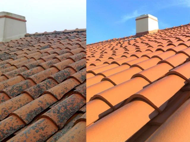 Comparatif toiture sale et propre
